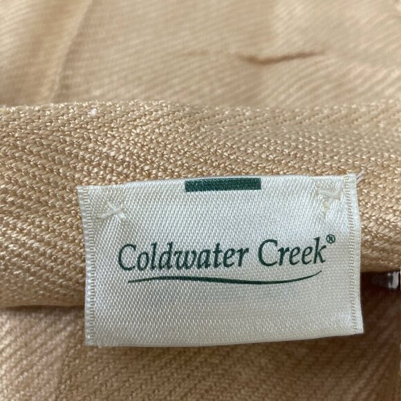 Coldwater Creek Luxury Throw Tan Empress Embroidered with Fringe NEW - Picture 7 of 10